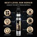 Matte Black Rim Touch Up Paint, Efficient Wheel Paint Pen for Metal, Also Match Flat Black, Quick and Easy Repair Curb Rash, Car, Faucet and More, Universal and Color Accurate, Long lasting