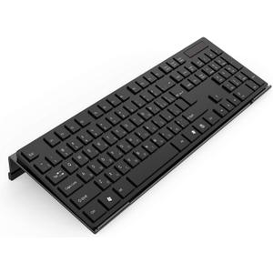 Acrylic Tilted Computer Keyboard Stand for Ergonomic Typing, Keyboard Tray Holder with Silicone Non-Slip Case, Black (17"x5.5"x1.5"H Full Size-BLACK)