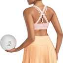 RUNNING GIRL Sports Bras for Women,Seamless Strappy Sports Bra High Support Crisscross Back with Removable Pads (Pink, XXL)