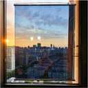 One Way Privacy Window Roller Shade, Pull Down Mirrored Blackout | One-Way See Through No-Drilling Thermal Insulating Daytime Roller Blind for Home Office(35.4x59.1in)