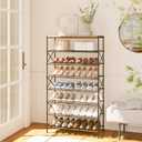IBUYKE 8 Tier Shoe Rack, Large Capacity Shoe Storage Organizer for 32 Pairs of Shoes, Metal Shoe Storage Rack with Shelf for Entryway Hallway Closet Garage, Rustic Brown and Black TXJ018H