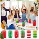 Zhehao 6 Pack Christmas Centerpieces for Tables, Red and Green Ceramic Mason Jars Table Decor with Bow Twine Christmas Winter Tiered Tray Decoration Kitchen Utensils Holder for Xmas Holiday DIY Home