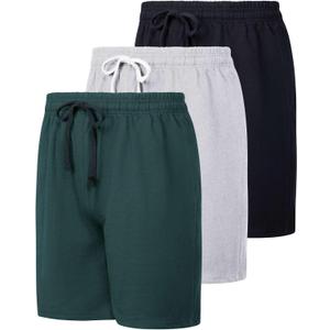 3 Pack: Men's Big & Tall Casual Lounge Shorts Pockets Active Sports Fitness Training Athletic Gym Sweat Workout Knit Elastic Basketball French Terry Cloth Casual Quick Dry Fit Sleep Cotton- Set 4, 4X