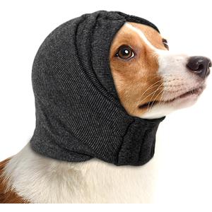 NACOCO Dog Calming Hoodie Adjustable - Anti-Slip Hematomas Noise No Shake Head Wrap Ear Covers Muffs for Dogs Anxiety Relief Noise Canceling Protection Fireworks Grooming Medium (Grey,M)