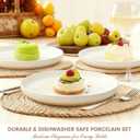 Plates and Bowls Sets, Dinnerware Sets for 4, 12 Pieces Scratch Resistant Dishware Dishes Set, Ceramic Kitchen Dinner Set, Porcelain & Microwave and Dishwasher Safe, Cream White