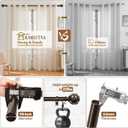 KAMANINA Single Curtain Rod 32 to 58 Inch(2.6-4.8Ft), 7/8 Inch Antique Bronze Adjustable Drapery Rod for Windows, Decorative Netted Texture End