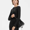 SUUKSESS Women Seamless Workout Long Sleeve Shirts Gym Athletic Running Yoga Tops (X-Small, Black)