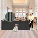 Reinforced 159 Inch Extra Wide Baby Gate for Large Opening with Support Rod, Indoor/Outdoor Retractable Baby Gates Extra Wide, Prevent Babies and Dogs from Crawling Through Retractable Dog Gate, Black