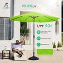 JEAREY 10FT Outdoor Patio Umbrella Outdoor Table Umbrella with Push Button Tilt and Crank, Market Umbrella 8 Sturdy Ribs UV Protection Waterproof for Pool, Garden (Apple Green)
