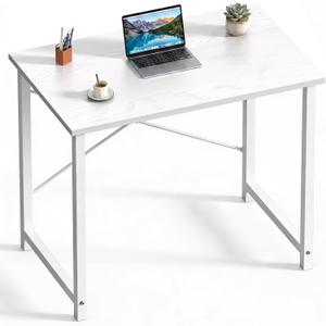 DUMOS 32 Inch Small Computer Desk, Home Office Desks for Bedroom, All White