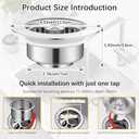 2 x 3 in 1 Kitchen Sink Drain Strainer and Stopper Combo,304 Stainless Steel Pop-up Kitchen Sink Stopper,Anti-Clog Kitchen Sink Bounce Core Strainer Basket Filter for US Standard 3-1/2'' in Drain
