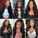 Body Wave Human Hair Bundles 26 28 30 Inch Natural Black Bundle Human Hair Extension 3 Bundles 50g Per Bundle 150 Gram Total Unprocessed Virgin Hair Color #1B