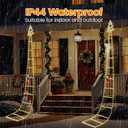 CAMANTU Christmas Ladder Lights with Santa Claus, 248 LED Rope Ladder Light, 8 Lighting Modes & 6H Timer, Waterproof Xmas Decorations Light for Indoor Outdoor, Yard, Porch, Wall, Christmas Tree Decor (Warm White)