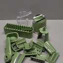 SUSTEAS Rotary Cheese Grater with Handle,Vegetable Slicer with 6 Interchangeable Blades, Reinforced Suction,Easy to Clean,Kitchen Chopper for Crushed Ice,Fruits and Nuts with Blade Storage Case,Green