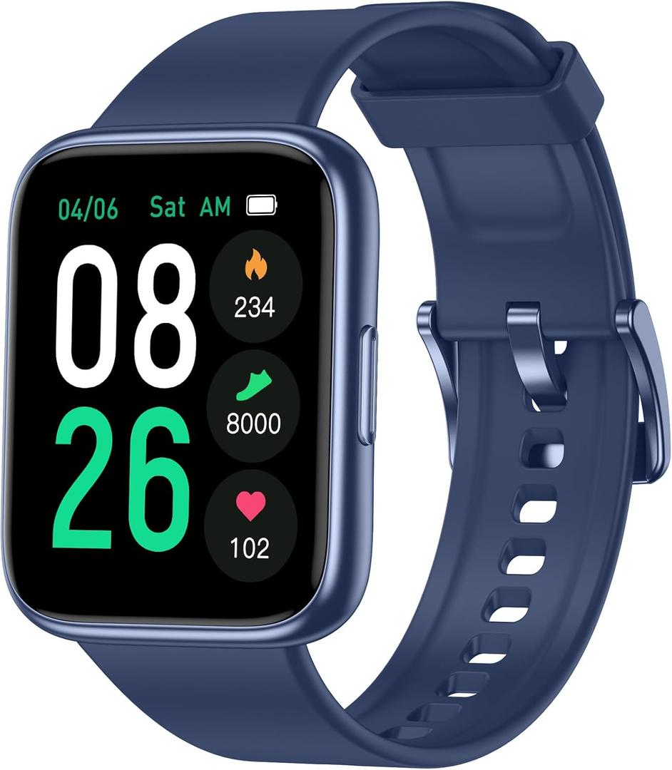 Smart Watch, Fitness Tracker Watch with Heart Rate Monitor, Sleep Tracker, 45mm Fitness Watch IP68 Waterproof Smartwatch for Women Men Step Counter Pedometer for iOS and Android Phones