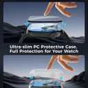 IXBBOX 3-Pack Screen Protectors + 2-Pack Cases Compatible with Apple Watch Series 4/5/6/SE/SE2/SE3 44mm, 3D Curved Full Coverage Tempered Glass, Scratch & Shatter Resistant, Waterproof, Bubble-Free Installation, No Screen Obstruction