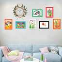 Eco-Friendly A4 Cardboard Photo Frames Set of 6 - Removable Adhesive Ultra-Thin Frames for 21x29.7cm Pictures/Documents,No-Residue Easy Peel for Wall,Glass,Tile (White,Black,Green,Blue,Orange,Red)