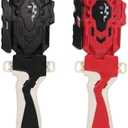 2 Pack String Launchers and Grips, Battling Burst Launcher, Left/Right Spin, Only Compatible with Burst, Two Launch Modes Gyros(Black+Red)