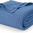 Utopia Bedding Wedgewood 100% Cotton Waffle Blanket 300 GSM [Twin - 90x72 Inch] Soft Lightweight Breathable Bed Blanket for All Season