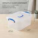 9 Quart Clear Storage Latch Bins with Lids/Handle, Plastic Clear Stackable Box, 9-Liter (2 Pack)
