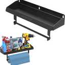 UNITEDPOWER Hand Tool Tray with Paper Holder, 2-in-1 Wall Mount Hardware Small Tools Rack, Storage Organizer for Workshop, Shed, Garage, Holds 40 lbs