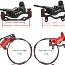 ZOOM HB876E Hydraulic E-Bike Brake Kit 4-Piston Calipers with 2/3-Pin Power Cut-Off Sensor, Pre-Bled with Mineral Oil, Includes 160mm Rotors
