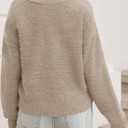 Saodimallsu Womens V Neck Pullover Sweaters Casual Knit Long Sleeve Loose 2025 Fall Cropped Tops (M)