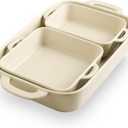 Sweejar Ceramic Bakeware Set, Rectangular Baking Dish for Cooking, Kitchen, Cake Dinner, Banquet and Daily Use, Casserole Dishes for Oven Porcelain Baking Pans (Beige)
