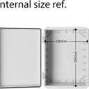 Gratury Junction Box, IP67 Waterproof Plastic Enclosure for Electrical Project, Hinged Grey Cover, Includes Mounting Plate and Wall Bracket (Grey Cover, 16.1"x12.2"x7.1")