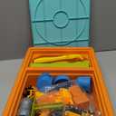 Lehoo Castle Sensory Table with Sensory Sand, Indoor Sensory Bin with Lid & 2.6lbs Play Sand, Construction Kit with 6 Alloy Trucks & Castle Molds, Sensory Toys for Toddler Boys and Girls