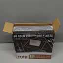 N9R 60 Pack Black Square Plastic Plates with Gold Rim Include 30 Disposable Dinner Plates 9.5 Inch and 30 Dessert Plate 6.5 Inch, Fancy Plate for Party, Wedding, Halloween and Daily Use