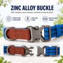 Dog Collar for Medium Large Dogs, Adjustable 14-20 Inch Pet Collar, Wear-Resistant Heavy Duty Polyester Strap with Zinc Alloy Buckle,Airtag Holder, Royal BlueM
