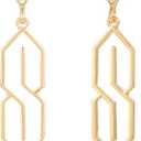 Madison Tyler 80s 90s Sport Earrings for Women | Funny Dangle Earrings for Women | 90s Vintage Dangling Earrings for Women | Jewelry Gift for Women (gold letter S)