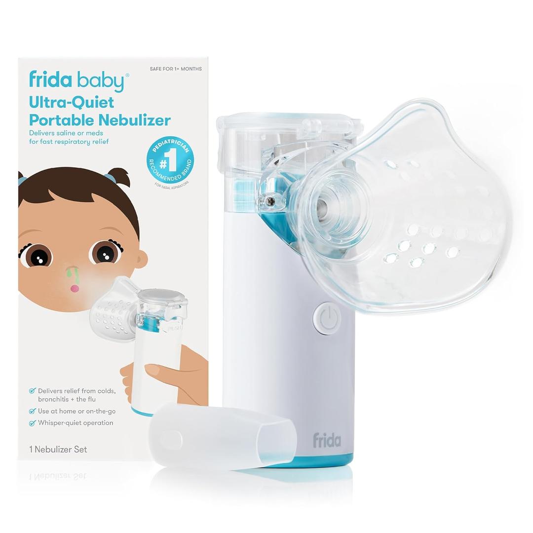 Frida Baby Nebulizer for Babies, Portable Nebulizer for Kids, Babies, Infants & Adults, Ultra-Quiet Handheld Nebulizer with Mask + Diffuser, Congestion + Flu Relief