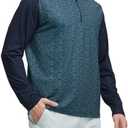 M MAELREG Quarter Zip Pullover Men Moisture Wicking Lightweight Sports Print Mock Neck Golf 1/4 Zip Pullover Mens Sweatshirt, M