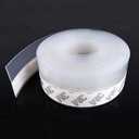 TAROSE Weather Stripping, Silicone Door Seal Strip Door, Window, Transparent 49 Feet Long (Width 25mm)