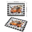 3 x Holiday Truck Dish Drying Mat - Orange Halloween Absorbent Microfiber Dish Drying Pad for Kitchen Counter