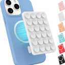 Magnetic Suction Phone Mount for MagSafe Case, Silicone Octo Cup Buddy Sticky Phone Grip Holder for iPhone, Removable Hands-Free Selfie/ Video for TikTok & Instagram Influencer/ Creator (White)