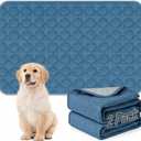 FunFurry Washable Pee Pads for Dogs - 2 Pack Reusable Pee PadsWaterproof Puppy PadsPet Training PadsSuper Absorbent with Dog Paw Shape Non-Slip Backing (Blue, 24" X 36" - 2 Pack)