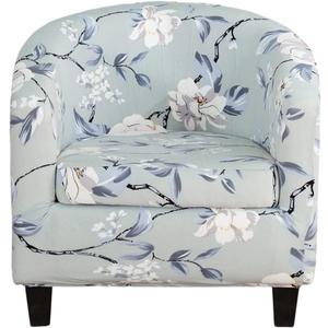 Club Chair Slipcover 2 Piece Tub Chair Slipcover Stretch Barrel Chair Covers Printed Armchair Covers Removable Sofa Cover Couch Furniture Protector Arm Chair Cover for Living Room 91 (Color 49)
