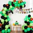 Pixel Balloon Arch Garland Kit - Miner Birthday Decorations Banner Black Green Brown Game Controller Mylar Balloons Miner Balloon Arch kit Pixel Game Birthday Party Decorations for Boys