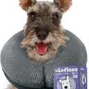 Soft Inflatable Dog Cone Collar for Small Medium Large Dogs - Neck Donut E Collar Alternative for Recovery After Surgery - Grey, Medium