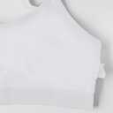 Women's Scoop Neck Adjustable Thin Straps Supportive Wireless Yoga Workout Sports Bra (White, XS)