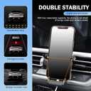 Car Air Vent Phone Mount, Carbon Fiber Racer Seat Style Cell Phone Holder, 360 Rotatable Secure Adaptive Tightening Car Mount, Universal for Most Car Air Vents (Gold)