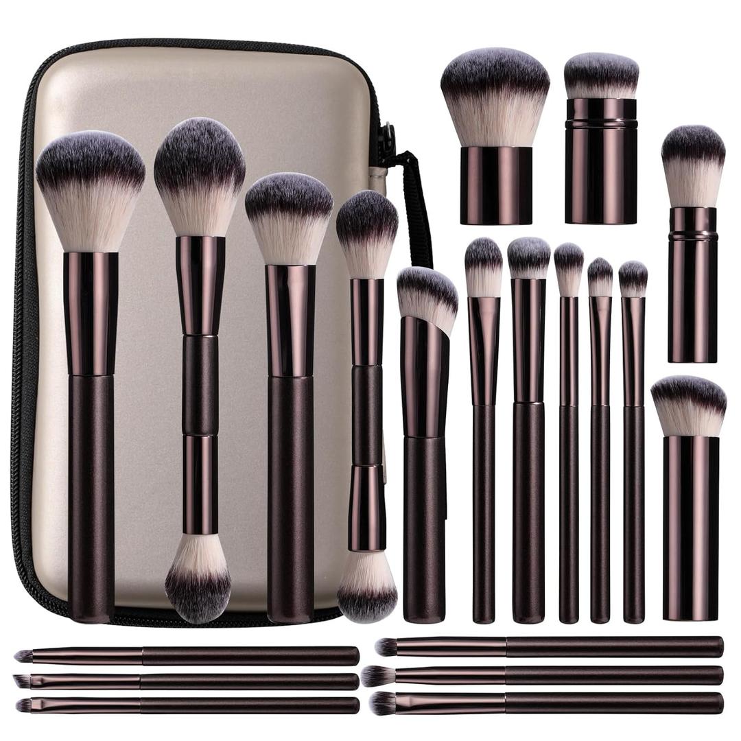 BS-MALL Makeup Brushes Set Pro  22 Pcs Foundation Concealer Blush Eyeshadow Brush with Portable Cosmetic Case for Travel & Events