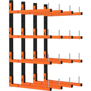 4 Pack Lumber Storage Rack, Wall Mount Removable & Adjustable Lumber Rack with 8-Level Holds Up 1040 Lbs, Heavy Duty Metal Garage Wood Rack for Workshop, Basement, Indoor and Outdoor