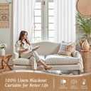 LAMIT White 100% Blackout Linen Curtains, 63 Inches Linen Textured Thermal Bedroom Curtains Back Tab and Rod Pocket Neutral Panels with White Liner for Short Windows, 2 Panels, 38 x 63 Inch