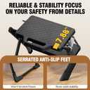 URACKIFY 2 Step Stool Foldable, Step Ladder with Non-Slip Rubber mat, Step Stool with Release Button, Lightweight Steel, Black, for up to 330LBS.