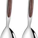 BESTOYARD Stainless Steel Serving Spoons Set – Large Rice & Soup Spoon with Long Handle for Buffet, Kitchen & Restaurant Use – 2-Piece Sturdy Rust-Resistant Food Serving Utensils