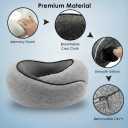 Neck Pillow Airplane 2025, Neck Pillow with 360 Ergonomic Support Design, 100% Pure Memory Foam Travel Pillow for Flight Headrest Sleep, Portable Plane Accessories, Light Grey